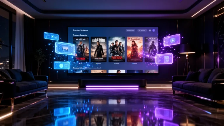 PlayxStream em uma Smart TV cinematográfica